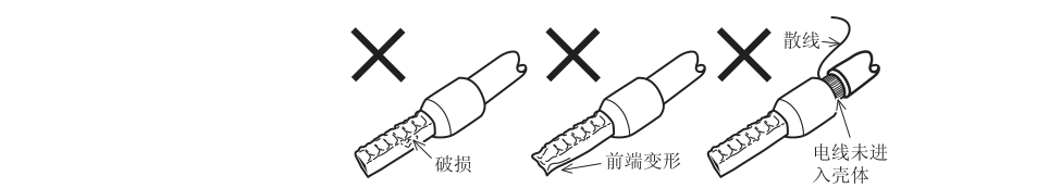 棒狀端子錯(cuò)誤情況下的示意圖